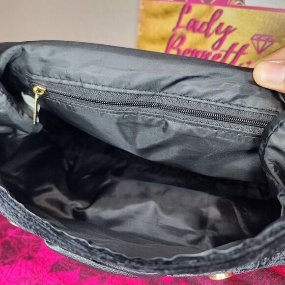 Midnight Lace Velvet Backpack. main image 9